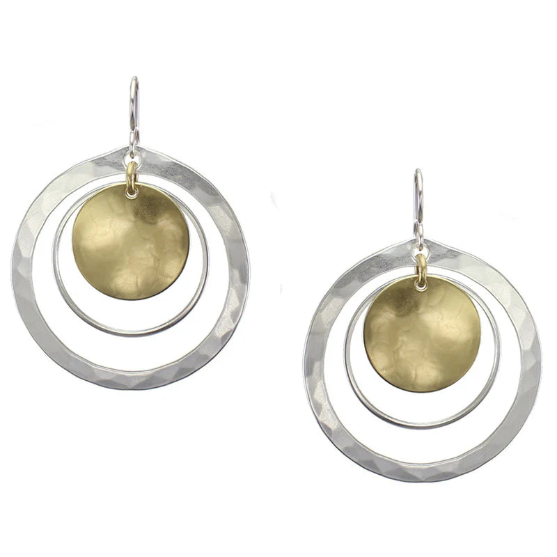 Marjorie Baer E9085DW Large Disc and Rings Earring