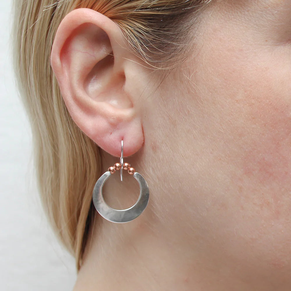Marjorie Baer E9736GW Crescent with Beads Wire Earring
