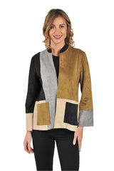 Lemongrass F5WJ3904BN Butternut Ultra Suede Zip Front Jacket