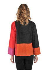 Lemongrass F5WJ3904V Velvet Ultra Suede Zip Front Jacket