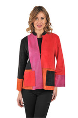 Lemongrass F5WJ3904V Velvet Ultra Suede Zip Front Jacket