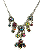 Firefly 9218-MC Multicolor Queen Bee With Flowers Necklace