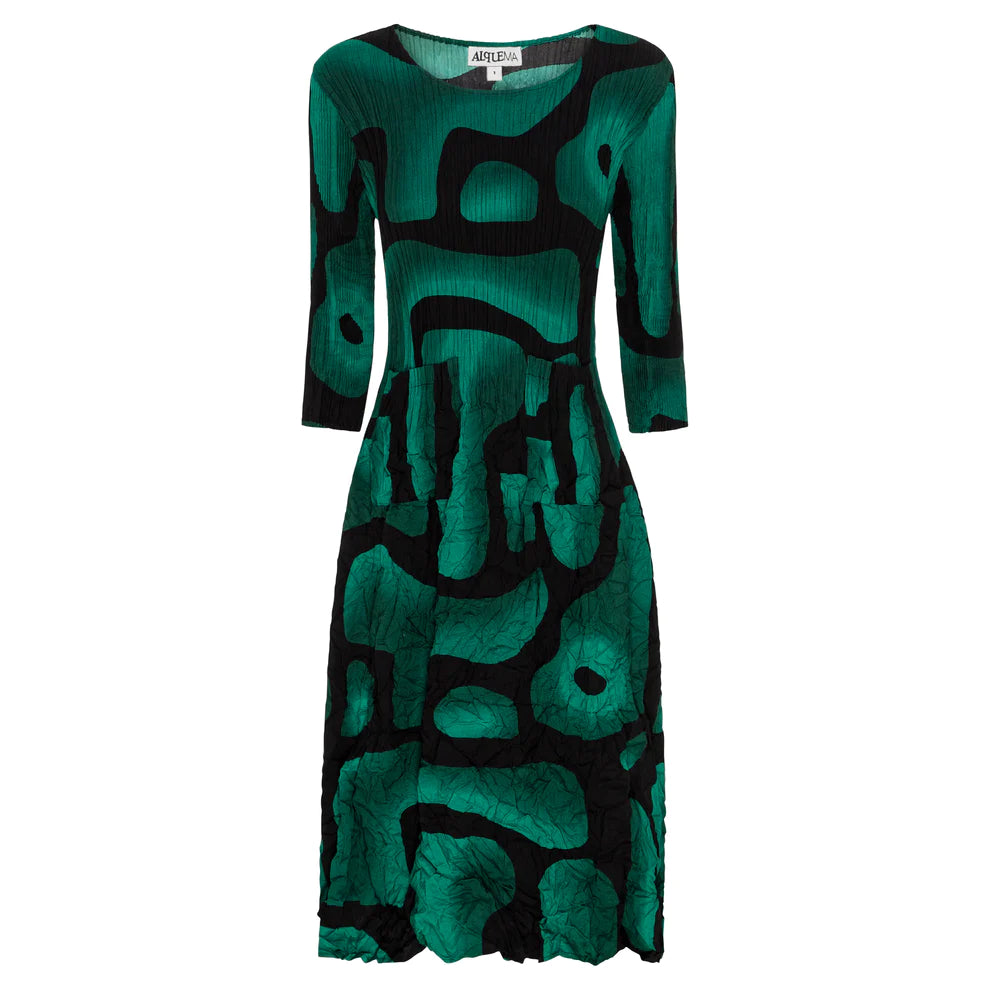 Alquema ADC544 GREEN TUCSON 3/4 Sleeve Smash Pocket Dress