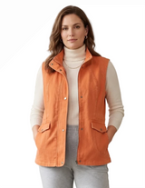 Wild Palms D44TA TANGELO Women’s Stretch Denim Zip & Snap Front Cargo Vest