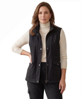 Wild Palms D44BK BLACK Women’s Stretch Denim Zip & Snap Front Cargo Vest
