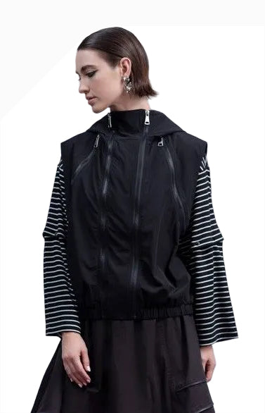 HAAKŌ H2003BK BLACK Convertible Zip Vest