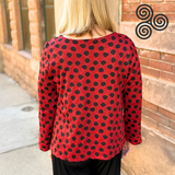 Habitat 37220AP Apple Textured Dot Boatneck Knit Top