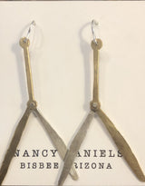 Nancy Daniels WHIRLIGIG Sterling and Brass Articulated Earrings