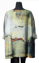 3 Potato 00252-22FA One Size 3/4 Sleeve Hand Painted Butterfly Top