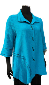 Moonlight 8901T Turquoise Button Front Top