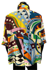 Shana 24333M6 Multicolor Printed Dolman Sleeve Shirt