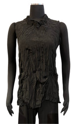 Shana 24326B6 Black Crushed Tank Top