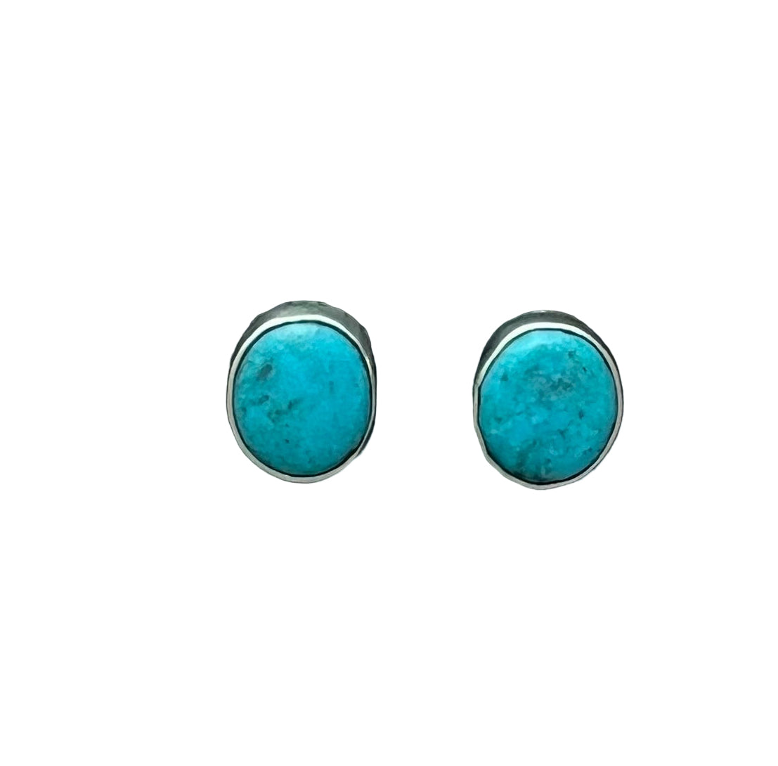 Randall Pipkorn R3 Bisbee Turquoise Oval Post Earrings