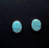Randall Pipkorn R7 Bisbee Turquoise Oval Post Earrings