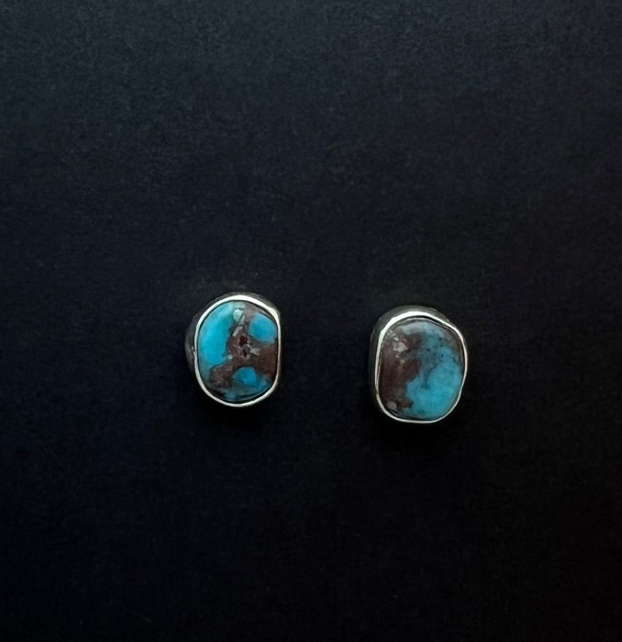 Randall Pipkorn R10 Bisbee Turquoise Oval Post Earrings