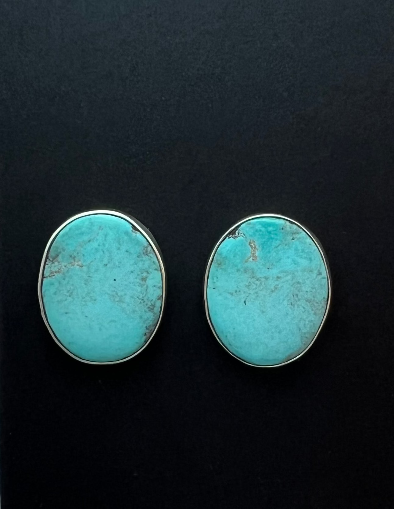 Randall Pipkorn R11 Bisbee Turquoise Oval Post Earrings
