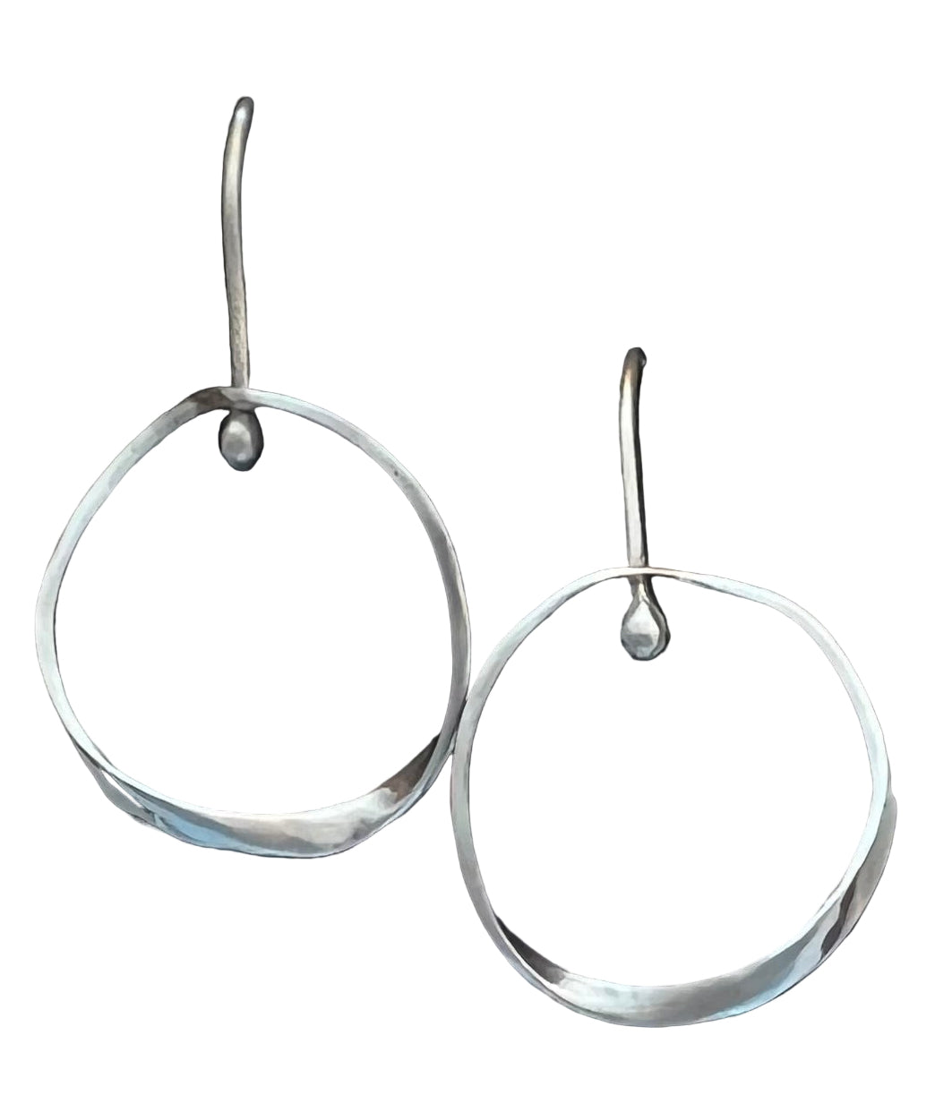 Randall Pipkorn R12 Extended Ear Wire Sterling Silver Hoop Earrings