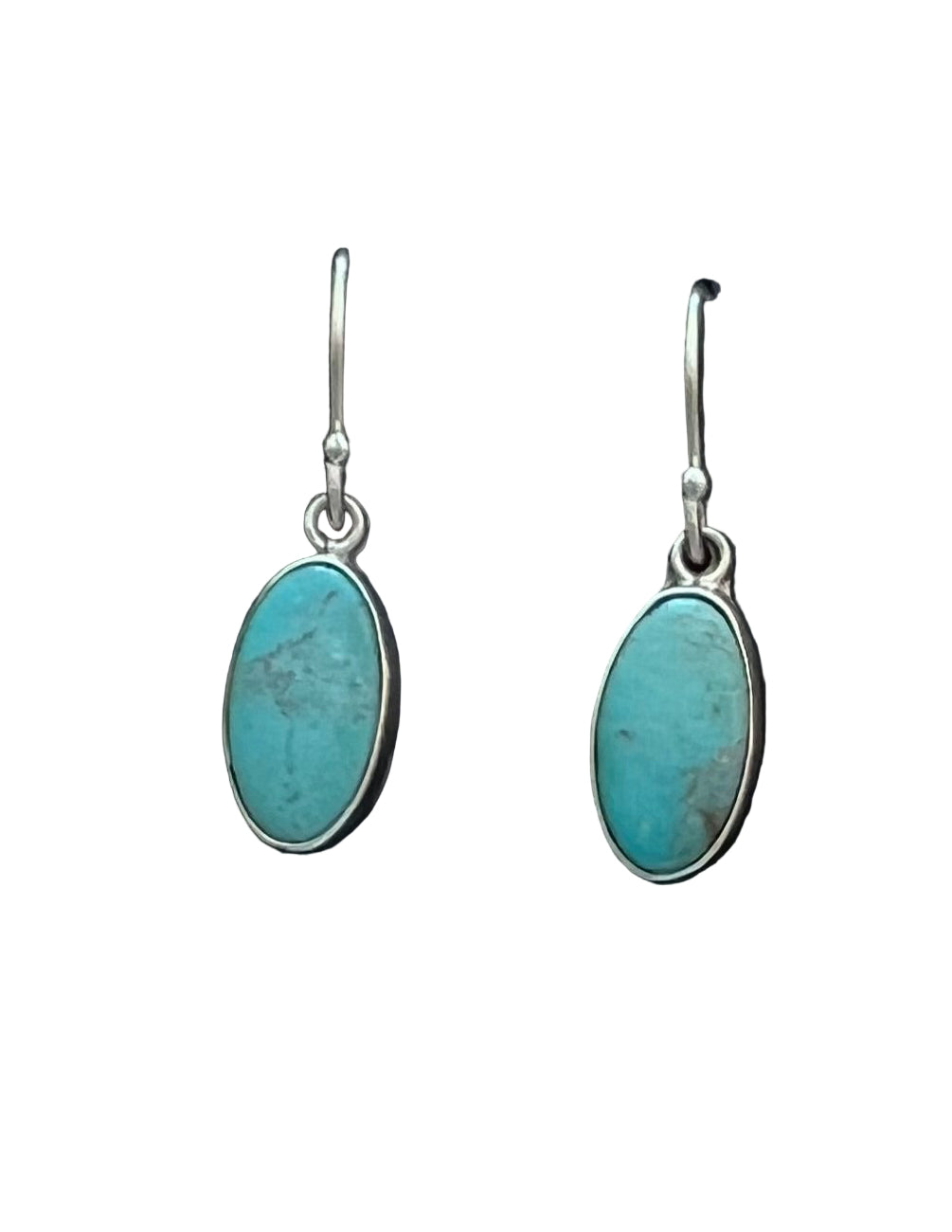 Randall Pipkorn R13 Bisbee Turquoise Sterling Silver Oval Drop Earrings