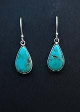 Randall Pipkorn R14 Bisbee Turquoise Sterling Silver Oval Drop Earrings