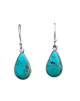 Randall Pipkorn R14 Bisbee Turquoise Sterling Silver Oval Drop Earrings