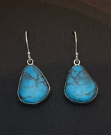 Randall Pipkorn R16 Bisbee Turquoise Sterling Silver Oval Drop Earrings