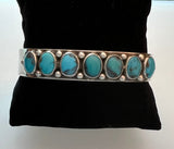 Randall Pipkorn R18 8" Handmade Bisbee Turquoise and Sterling Silver Cuff Bracelet