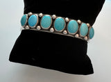 Randall Pipkorn R19 7.5" Handmade Bisbee Turquoise and Sterling Silver Cuff Bracelet