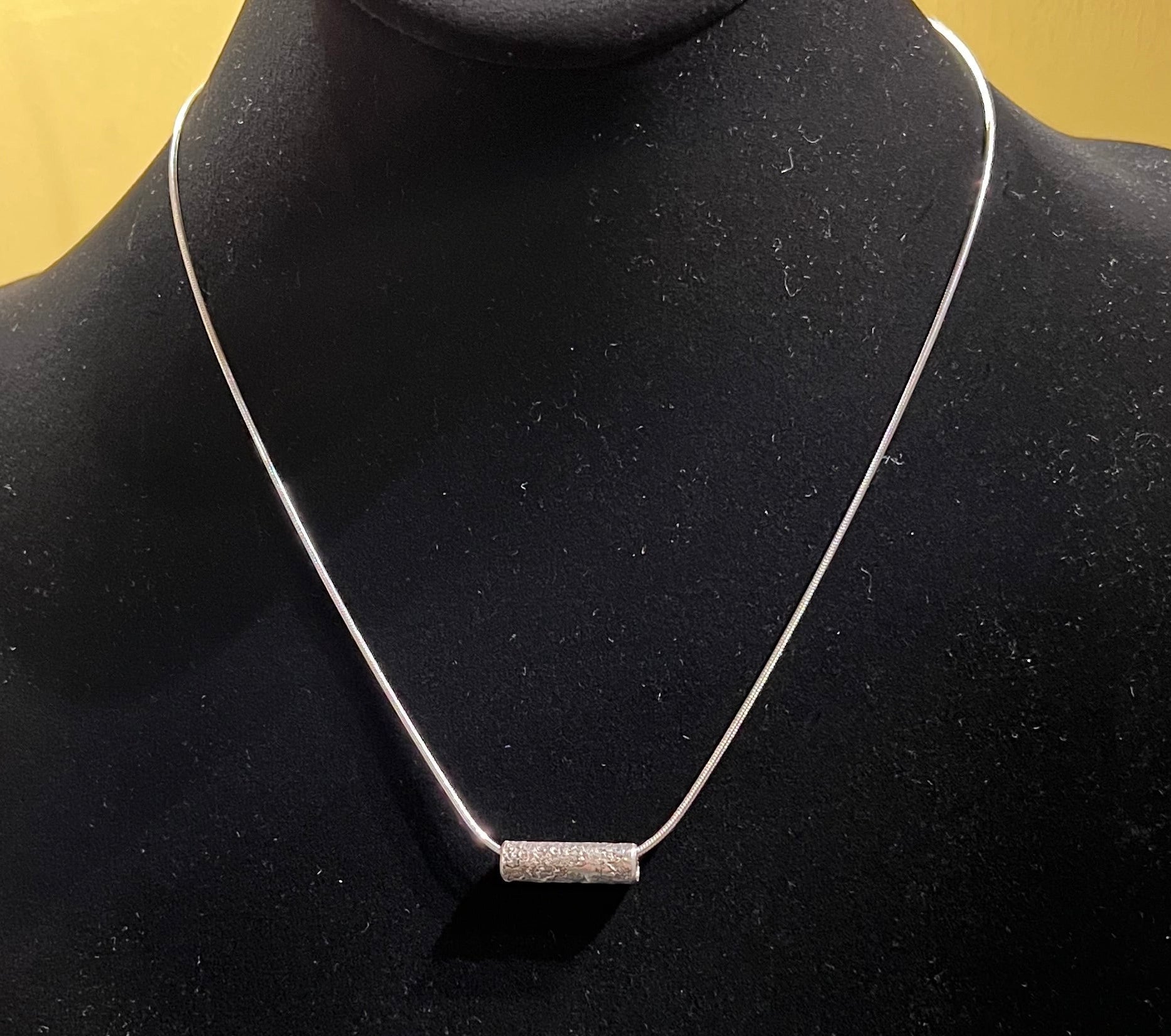 Randall Pipkorn R21 Handmade Sterling Silver Bugle Bead Necklace