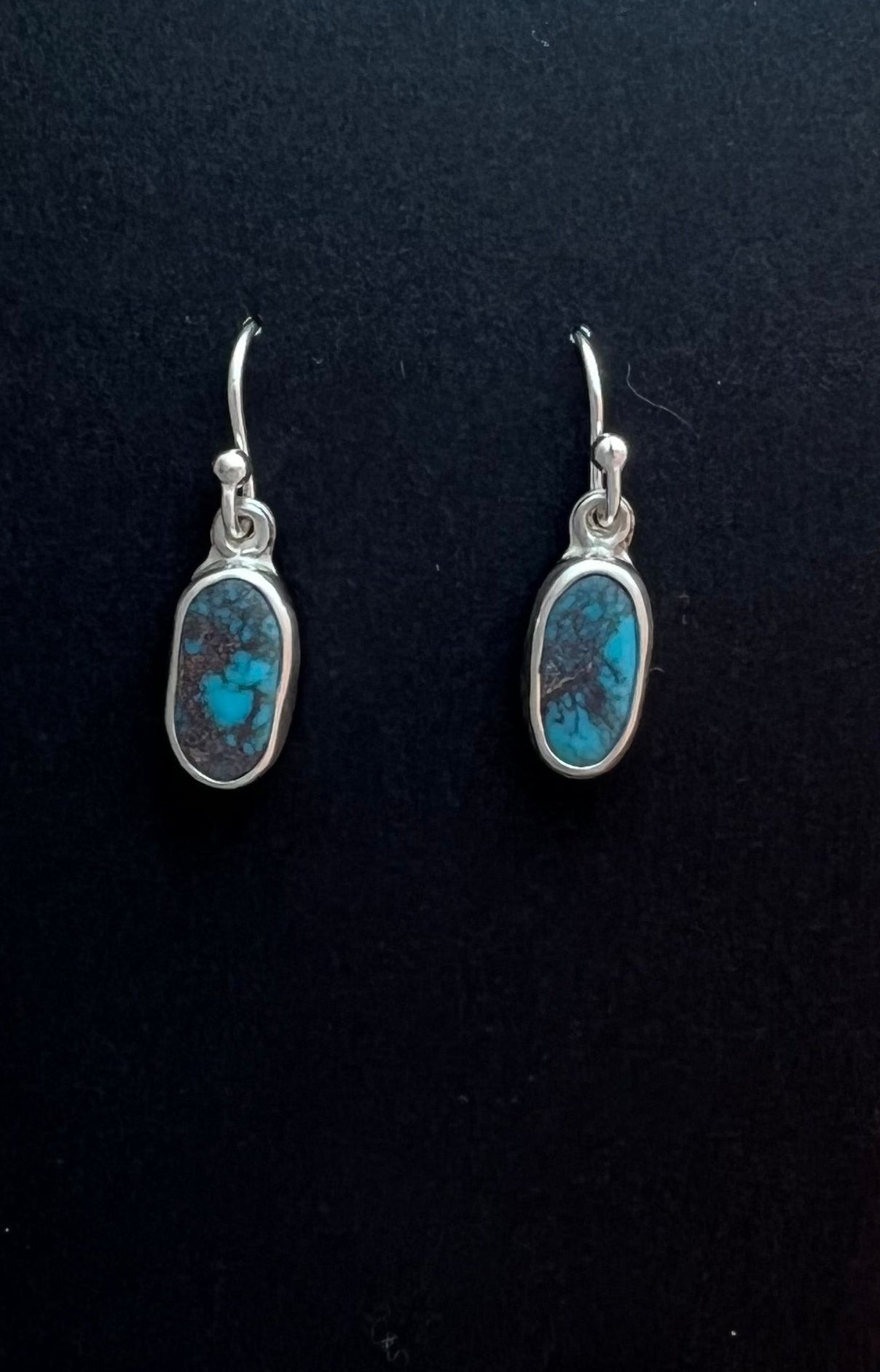 Randall Pipkorn R22 Bisbee Turquoise Sterling Silver Teardrop Earrings