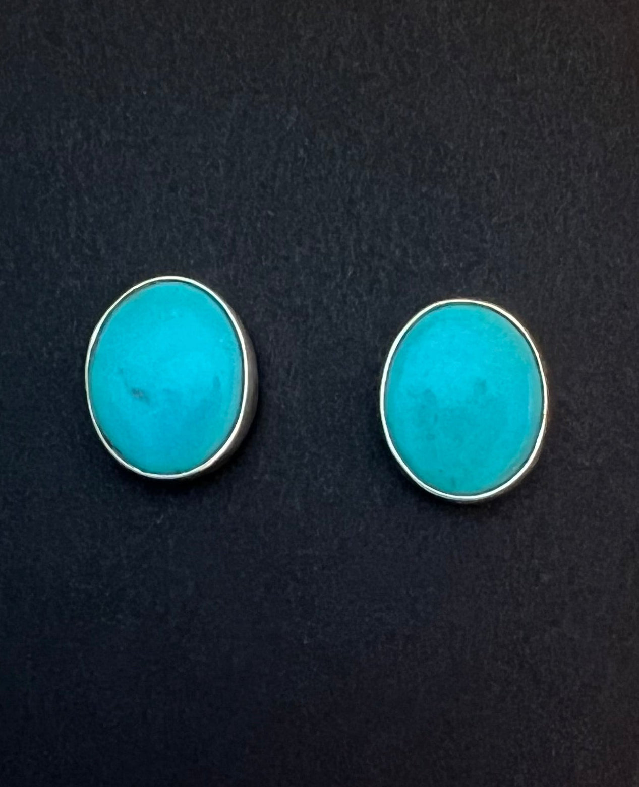 Randall Pipkorn R26 Bisbee Turquoise Oval POST Earrings