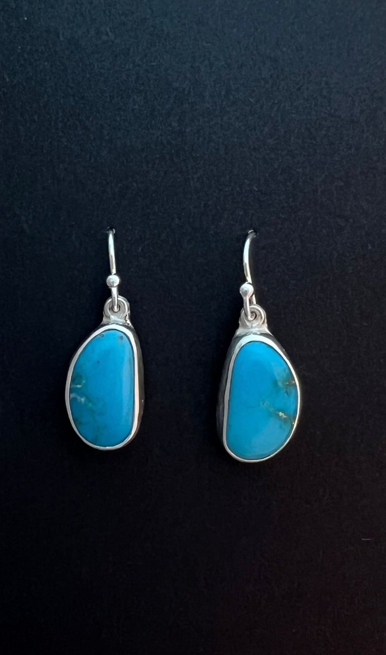 Randall Pipkorn R27 Bisbee Turquoise Sterling Silver Teardrop Earrings