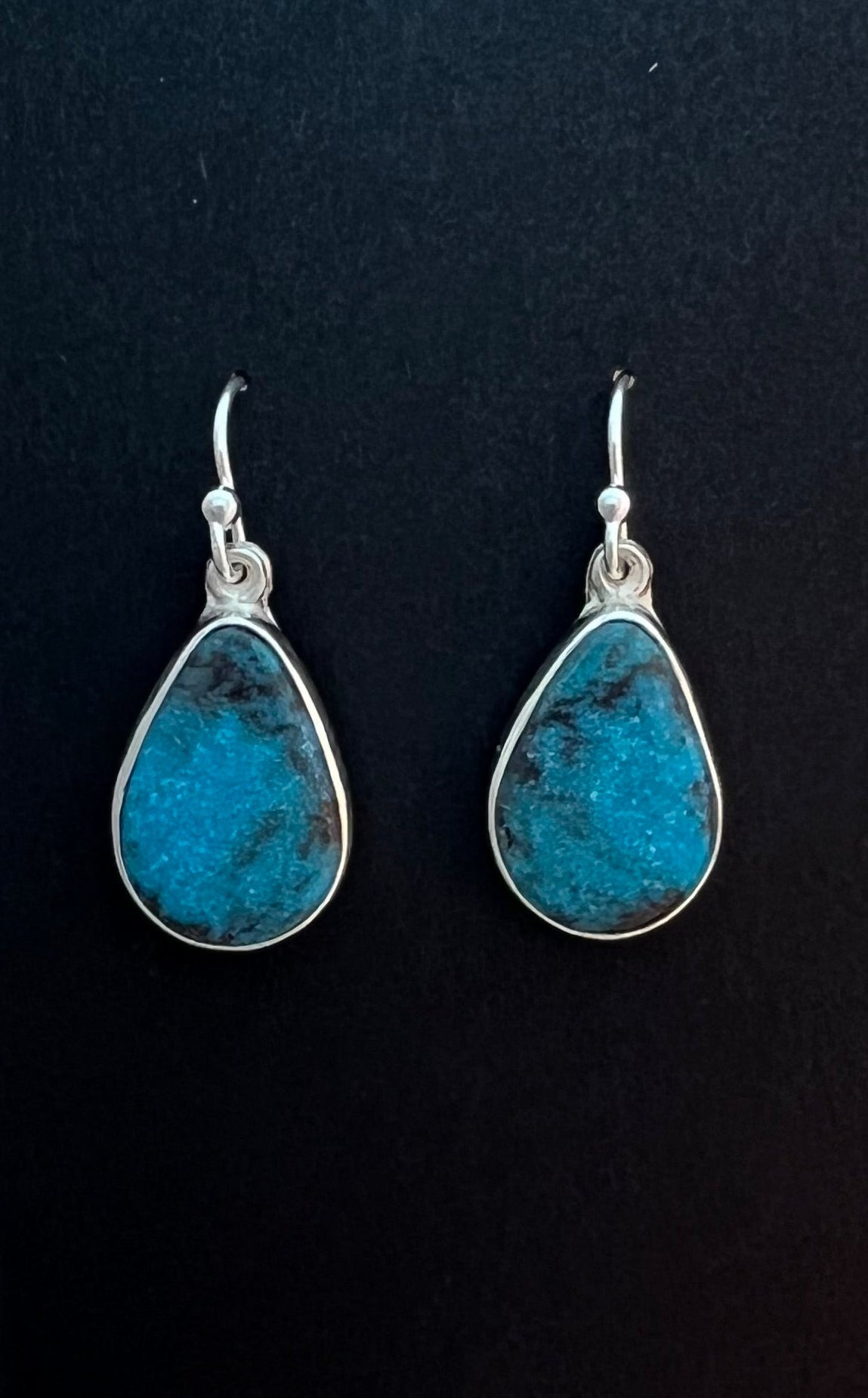 Randall Pipkorn R28 Bisbee Turquoise Sterling Silver Teardrop Earrings