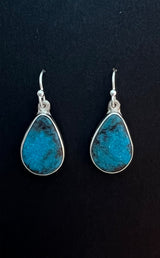 Randall Pipkorn R28 Bisbee Turquoise Sterling Silver Teardrop Earrings