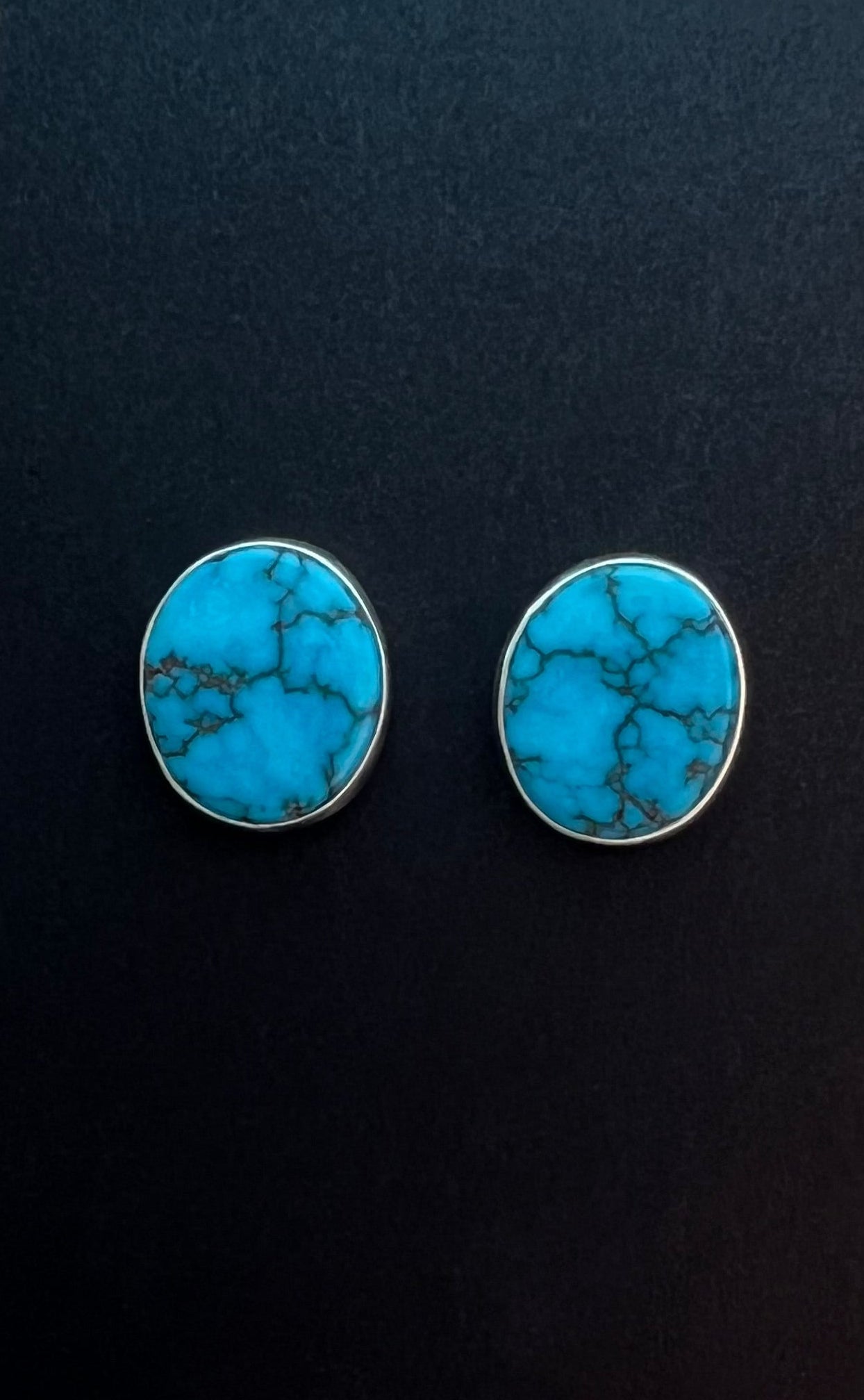 Randall Pipkorn R30 Bisbee Blue Turquoise Round POST Earrings