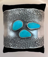 Randall Pipkorn R32 Handmade Bisbee Turquoise and Sterling Silver "Heat Series" Cuff Bracelet 8"