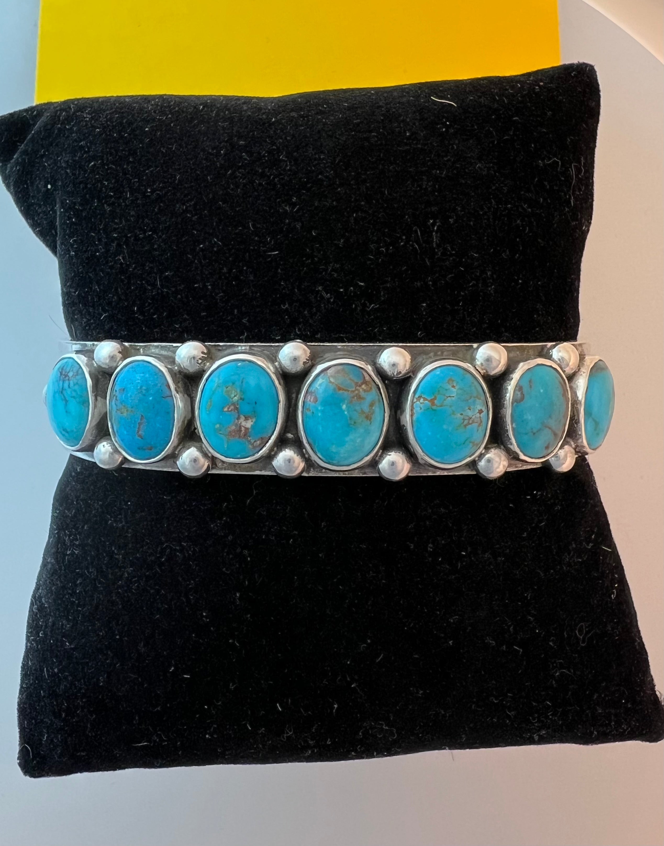 Randall Pipkorn R33 7.5" Handmade Bisbee Turquoise and Sterling Silver Cuff Bracelet