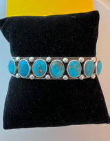 Randall Pipkorn R33 7.5" Handmade Bisbee Turquoise and Sterling Silver Cuff Bracelet