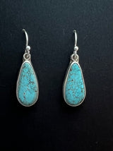 Randall Pipkorn R-36 Bisbee Turquoise Sterling Silver Teardrop Earrings