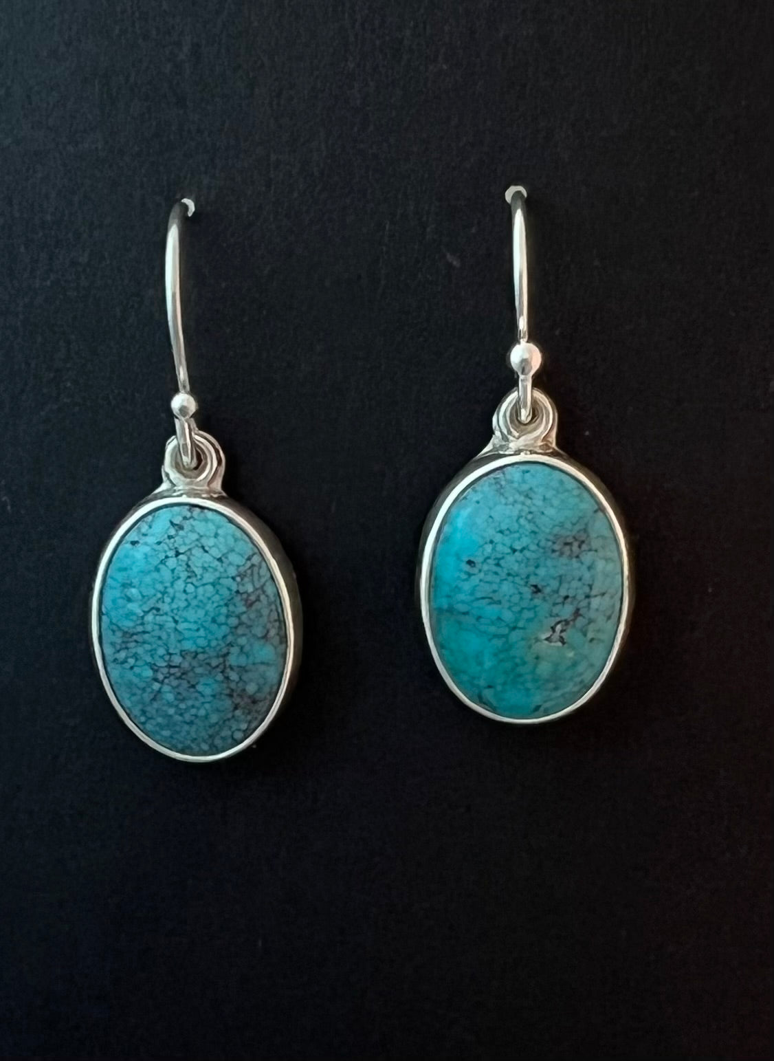 Randall Pipkorn R-39 Bisbee Turquoise Sterling Silver Teardrop Earrings