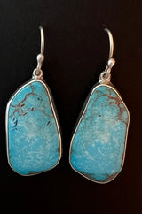 Randall Pipkorn R-43 Bisbee Turquoise Sterling Silver Teardrop Earrings