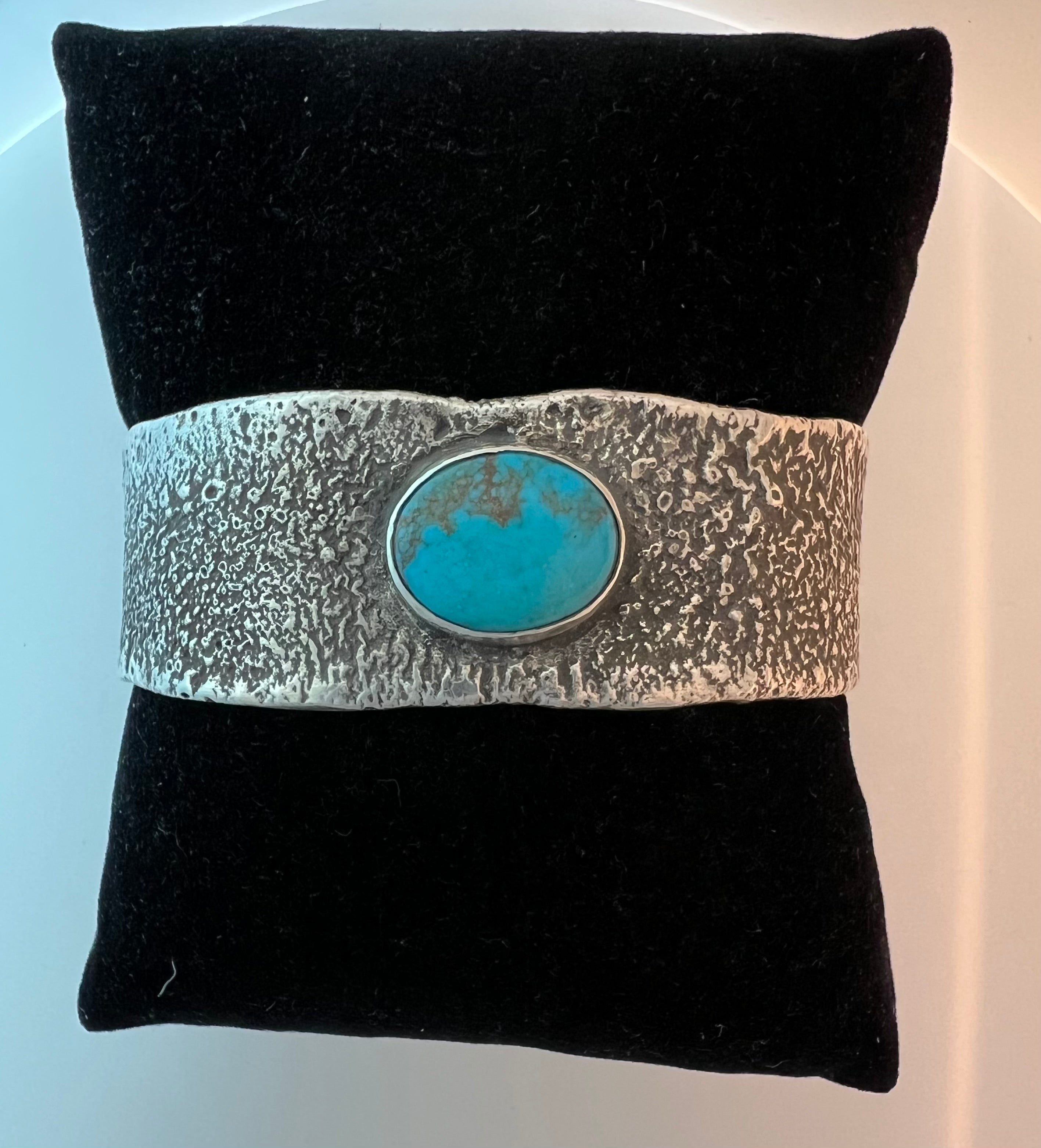 Randall Pipkorn R-45 “Heat Series” Handmade Bisbee Turquoise and Sterling Silver Cuff Bracelet