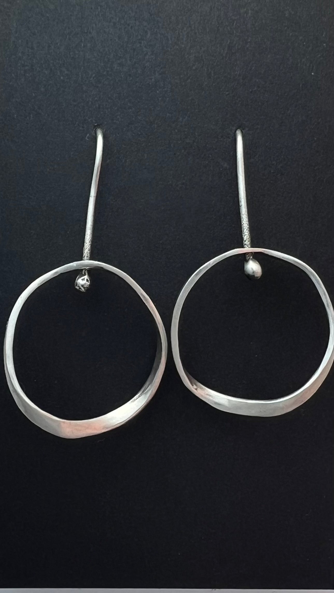 Randall Pipkorn R-58 Sterling Silver Dangle Hoop Earrings
