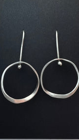 Randall Pipkorn R-58 Sterling Silver Dangle Hoop Earrings