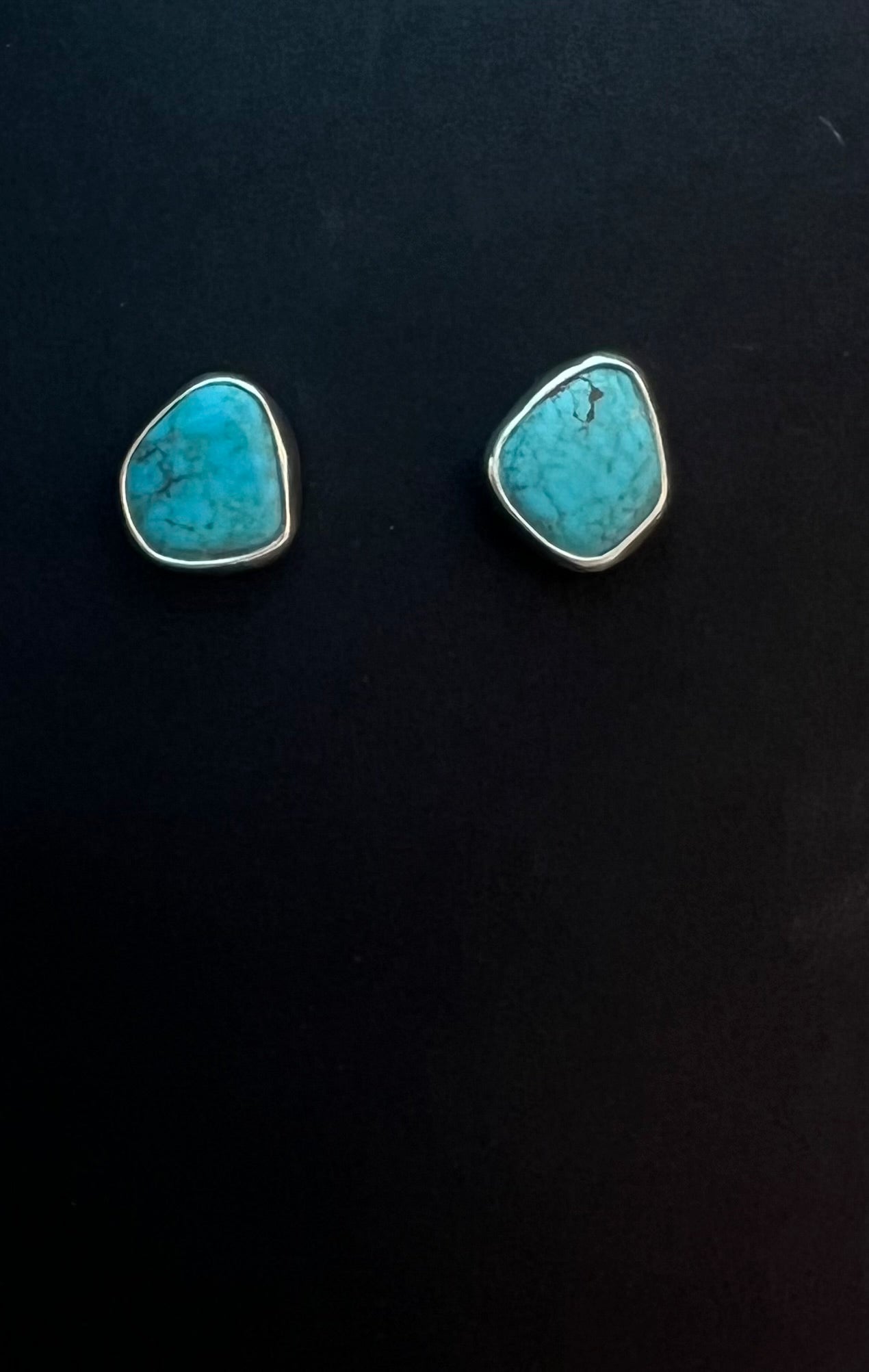 Randall Pipkorn R-51 Bisbee Turquoise Oval POST Earrings