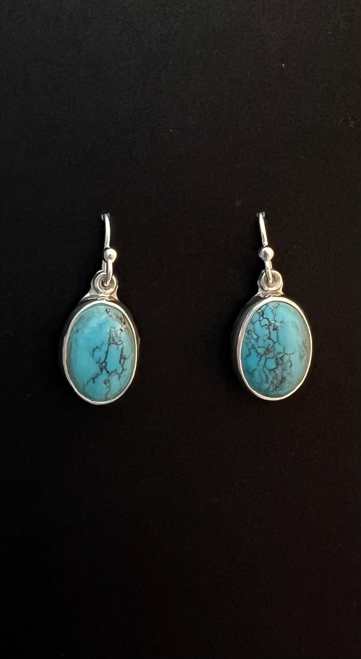 Randall Pipkorn R-52 Bisbee Turquoise Sterling Silver Teardrop Earrings