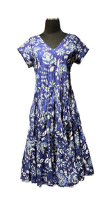 Dress Addict JALAN601 100% Crinkle Cotton V-Neck Cap Sleeve Dress