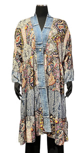 Shannon Passero 5409BP BLUE PAISLEY One Size Ying Tiered Cardigan