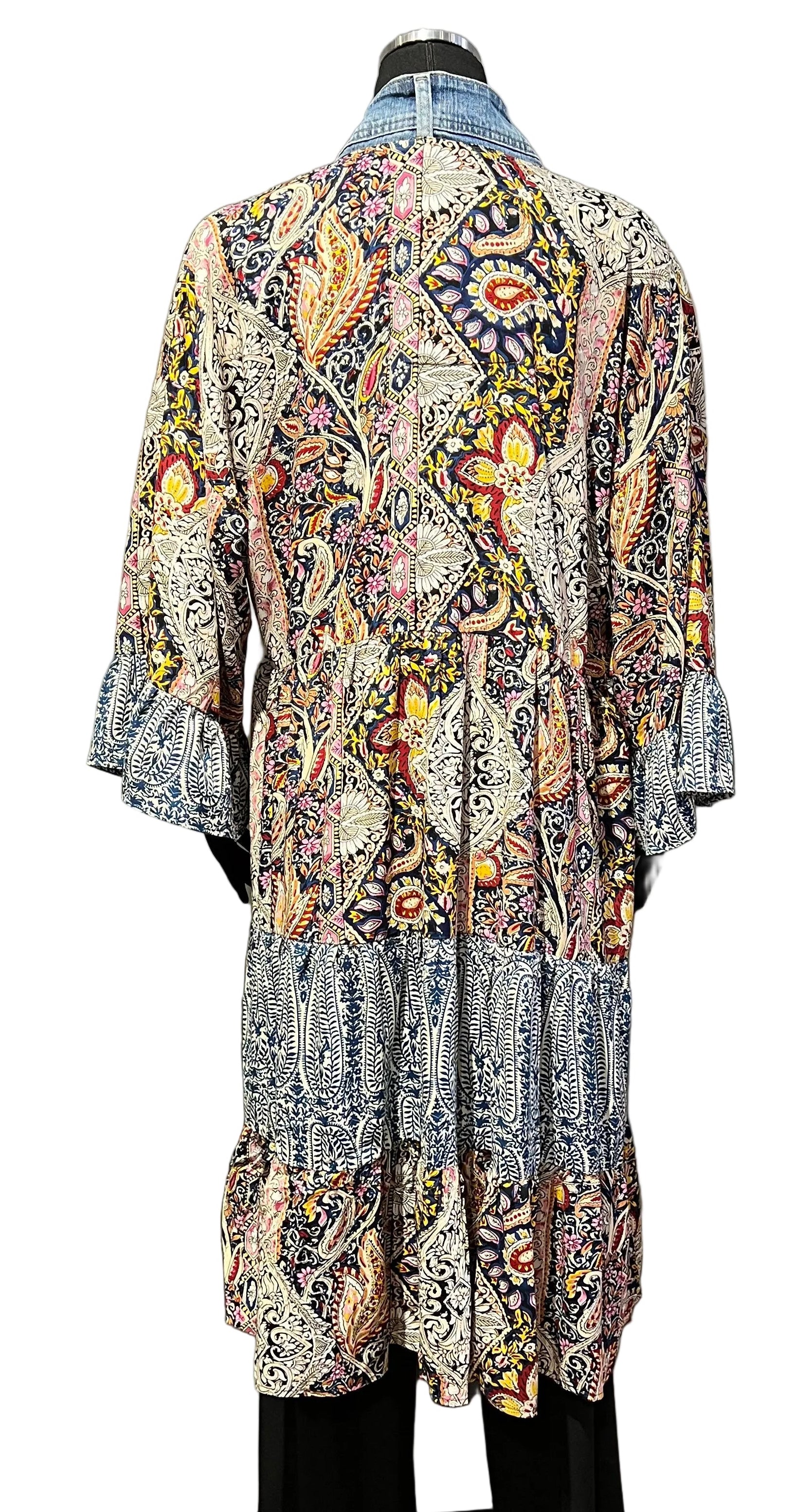 Shannon Passero 5409BP BLUE PAISLEY One Size Ying Tiered Cardigan