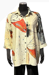 3 Potato C2127-BTFC Tunic Length Button Front Shirt