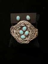 Randall Pipkorn R-65 Birds Nest Bracelet & Matching Earrings